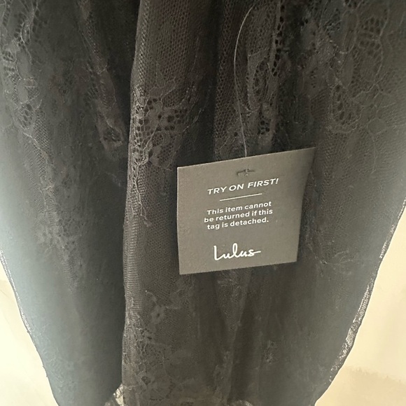 Lulu's Black One-Shoulder Lace Dress - Picture 9 of 10